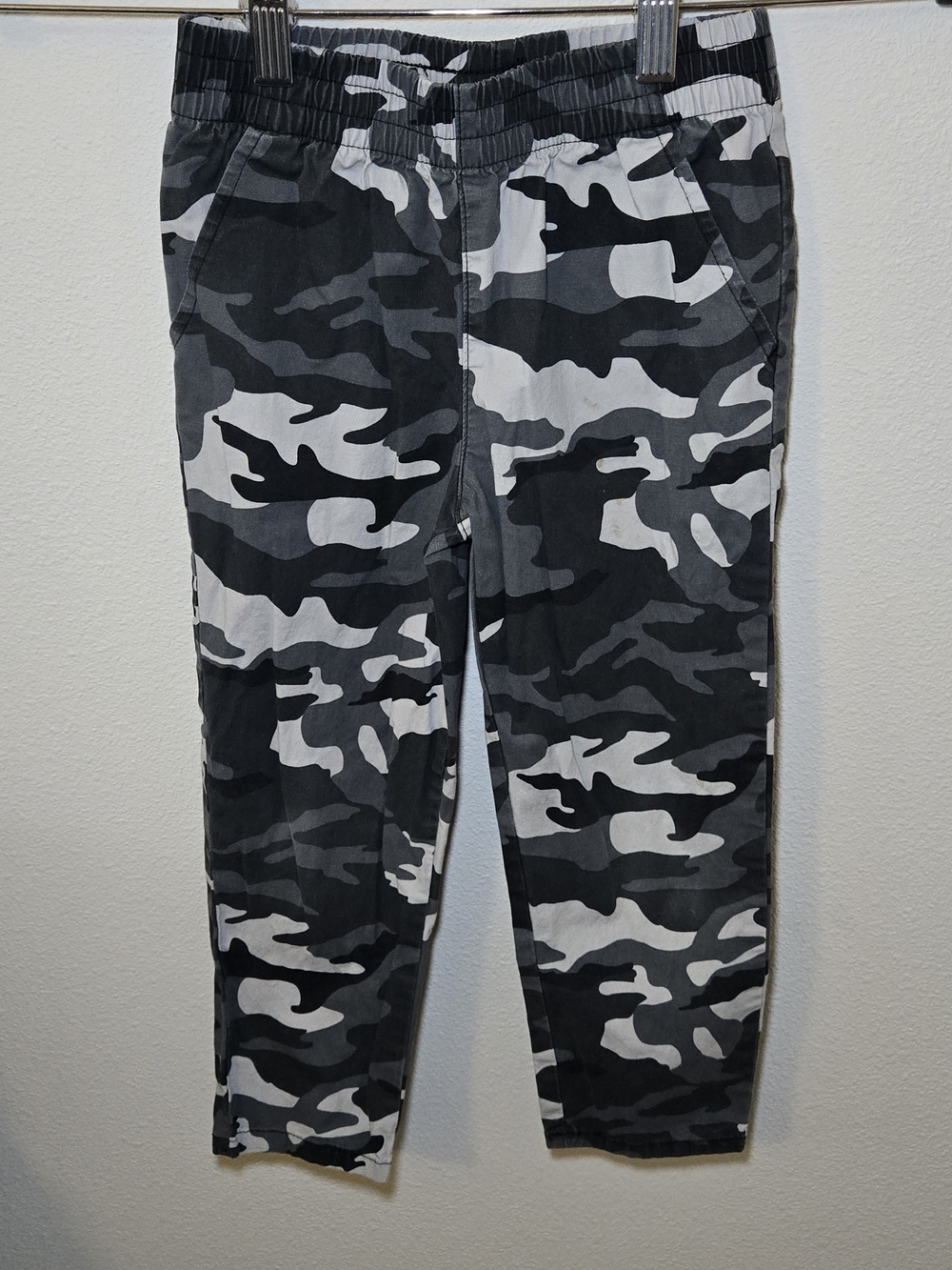 Kids Gray Camo Jogger Pants - Elastic Waist Comfort
